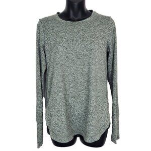 Athleta Uptempo Top Womens XS Heather Green Semi Fitted Long Sleeve‎ Athletic